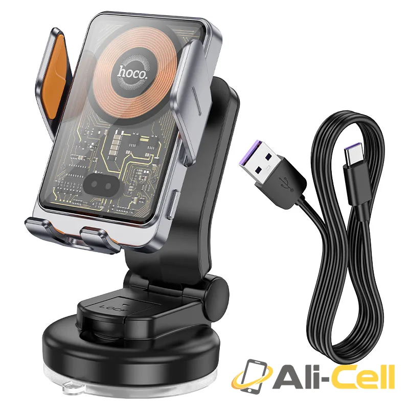 Car wireless charger “HW8” for dashboard (Hw8 Metal Grey) — 6