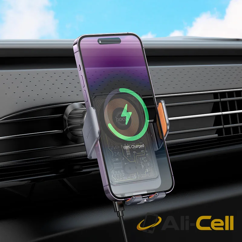 Car wireless charger “HW7” for air outlet (Hw7 Metal Grey) — 7