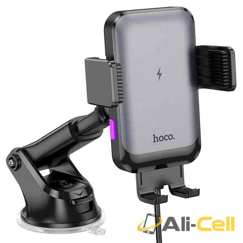 Car wireless charger “HW9 Climber” for dashboard and air outlet (Hw9 Black And Grey)