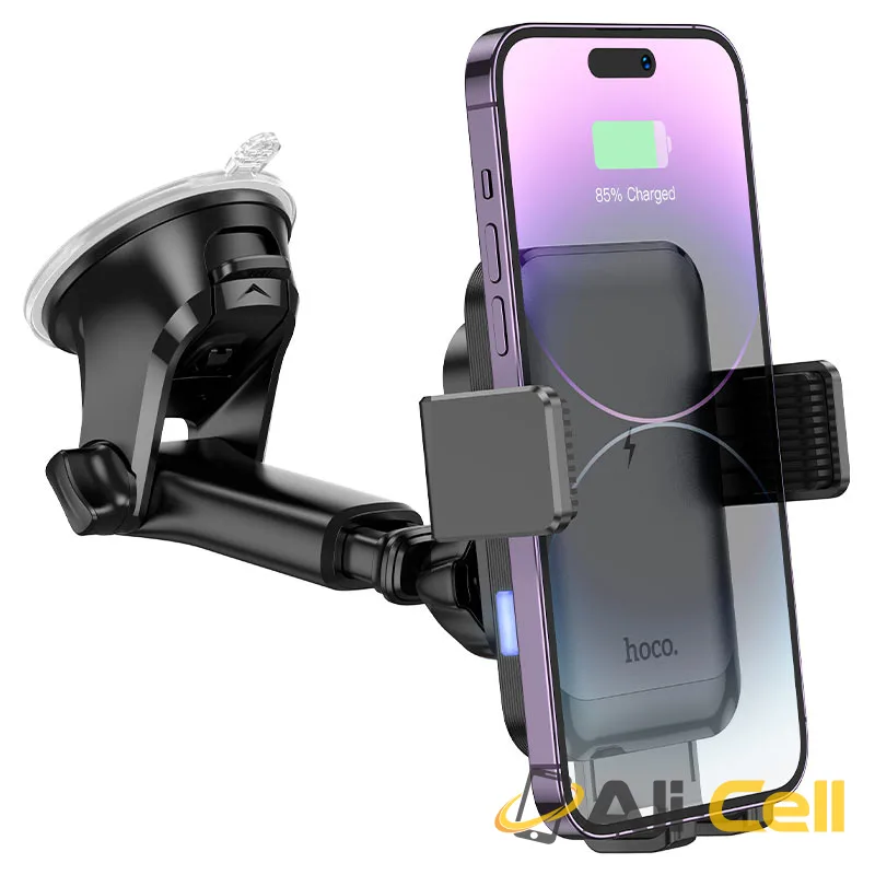 Car wireless charger “HW9 Climber” for dashboard and air outlet (Hw9 Black And Grey) — 3