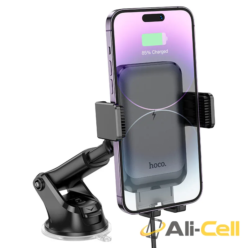 Car wireless charger “HW9 Climber” for dashboard and air outlet (Hw9 Black And Grey) — 5