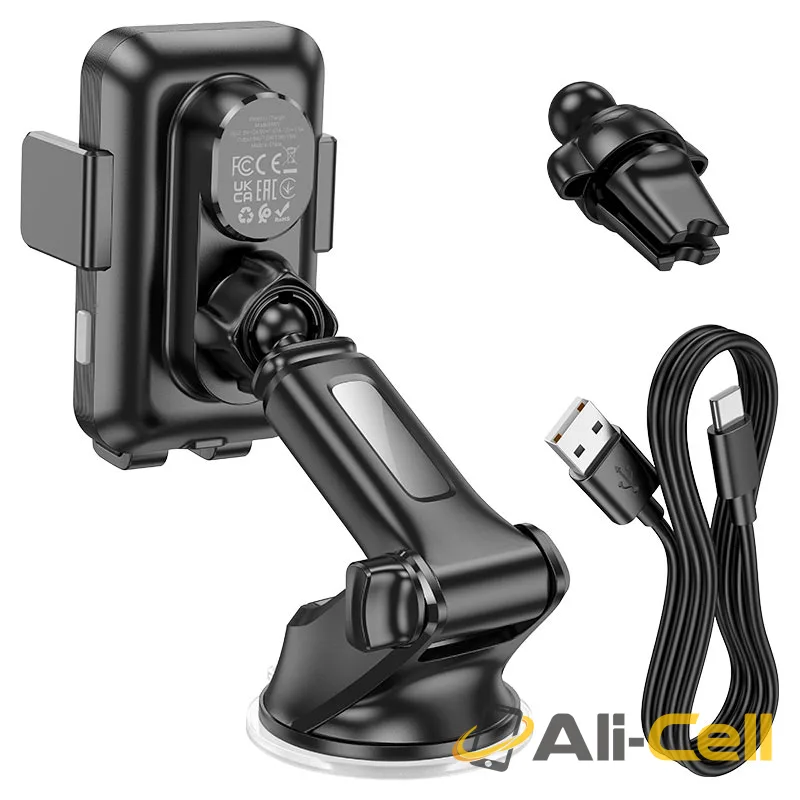 Car wireless charger “HW9 Climber” for dashboard and air outlet (Hw9 Black And Grey) — 6
