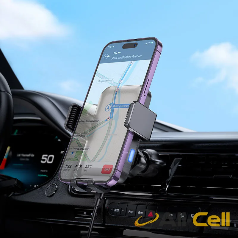 Car wireless charger “HW9 Climber” for dashboard and air outlet (Hw9 Black And Grey) — 8