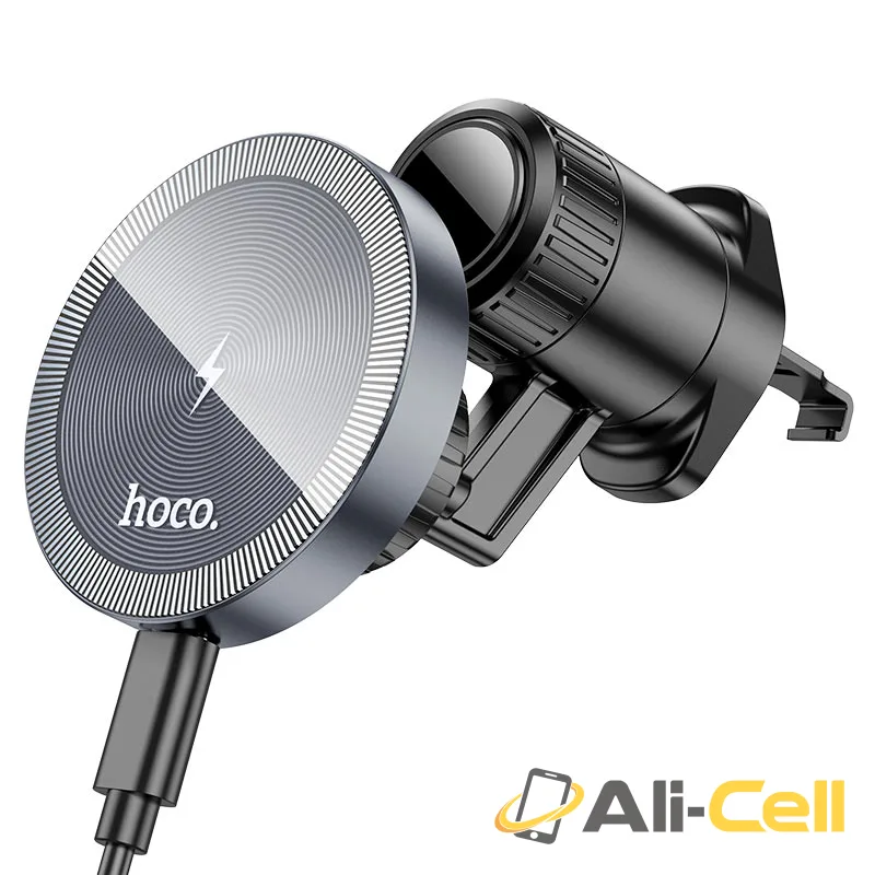 Car wireless charger “HW6 Vision” for air outlet (Hw6 Black Metal Grey) — 2