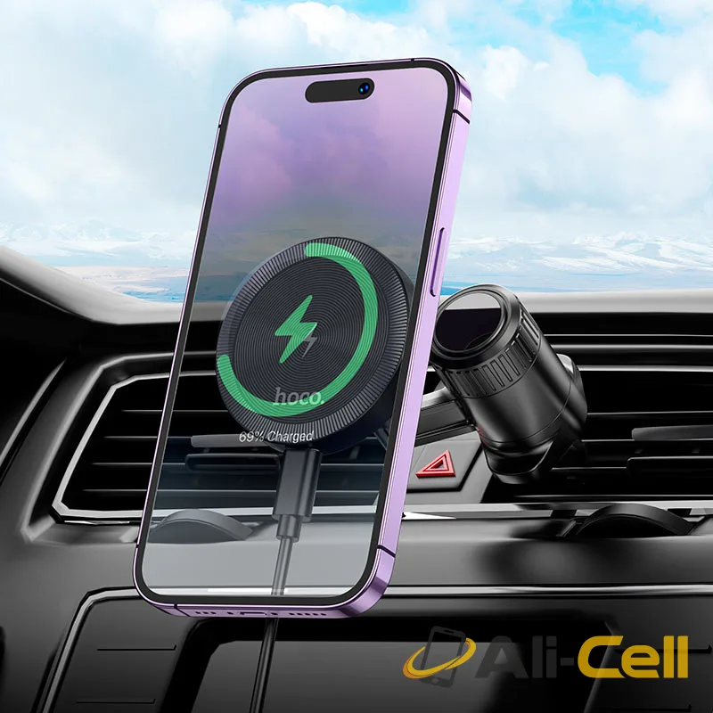 Car wireless charger “HW6 Vision” for air outlet (Hw6 Black Metal Grey) — 8