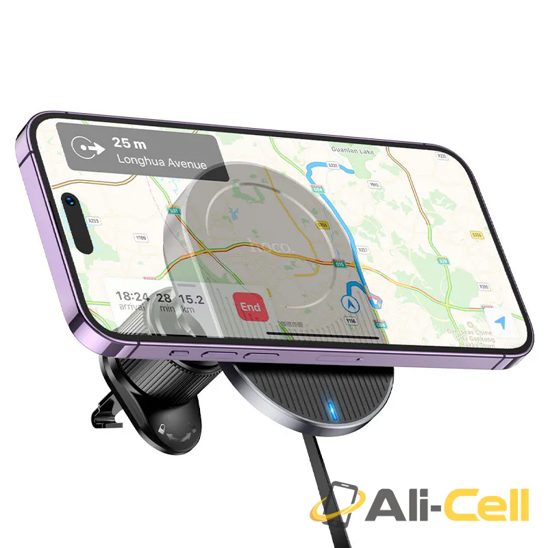 Car wireless charger “HW12 Guardian” for air outlet (Hw12 Black Grey) — 3