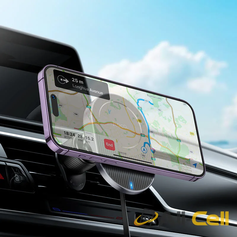 Car wireless charger “HW12 Guardian” for air outlet (Hw12 Black Grey) — 7