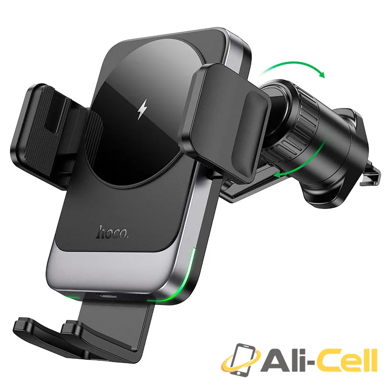 Car wireless charger “HW13 Speed” for air outlet (Hw13 Black Metal Grey) — 2