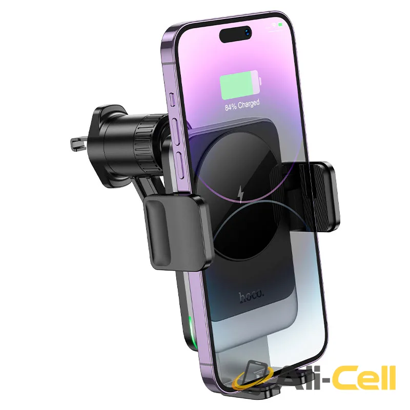 Car wireless charger “HW13 Speed” for air outlet (Hw13 Black Metal Grey) — 3