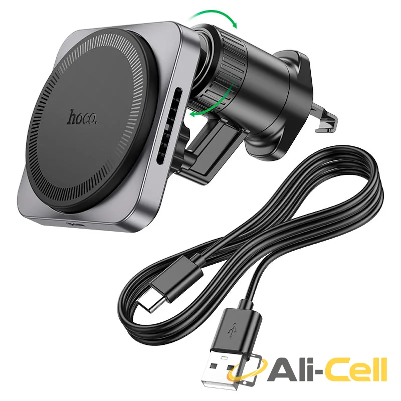 Car wireless charger “HW15 Speed” for air outlet (Hw15 Black Metal Grey) — 6