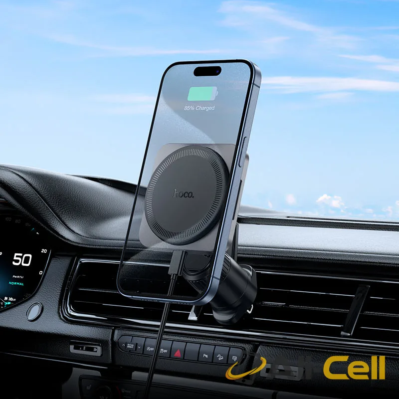 Car wireless charger “HW15 Speed” for air outlet (Hw15 Black Metal Grey) — 8