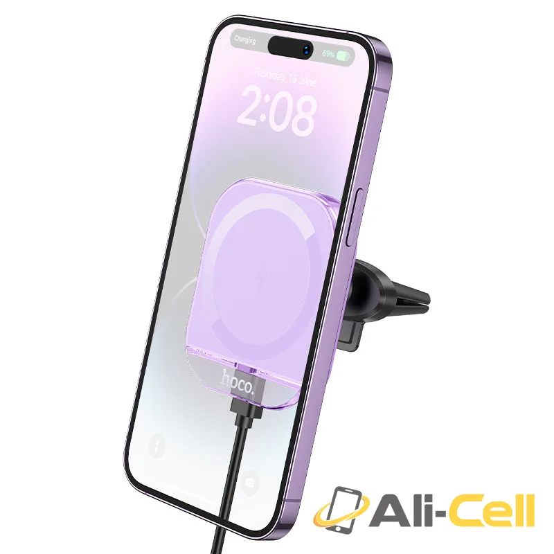 Car wireless charger “HW17 Crystal” for air outlet (Hw17 White) — 3