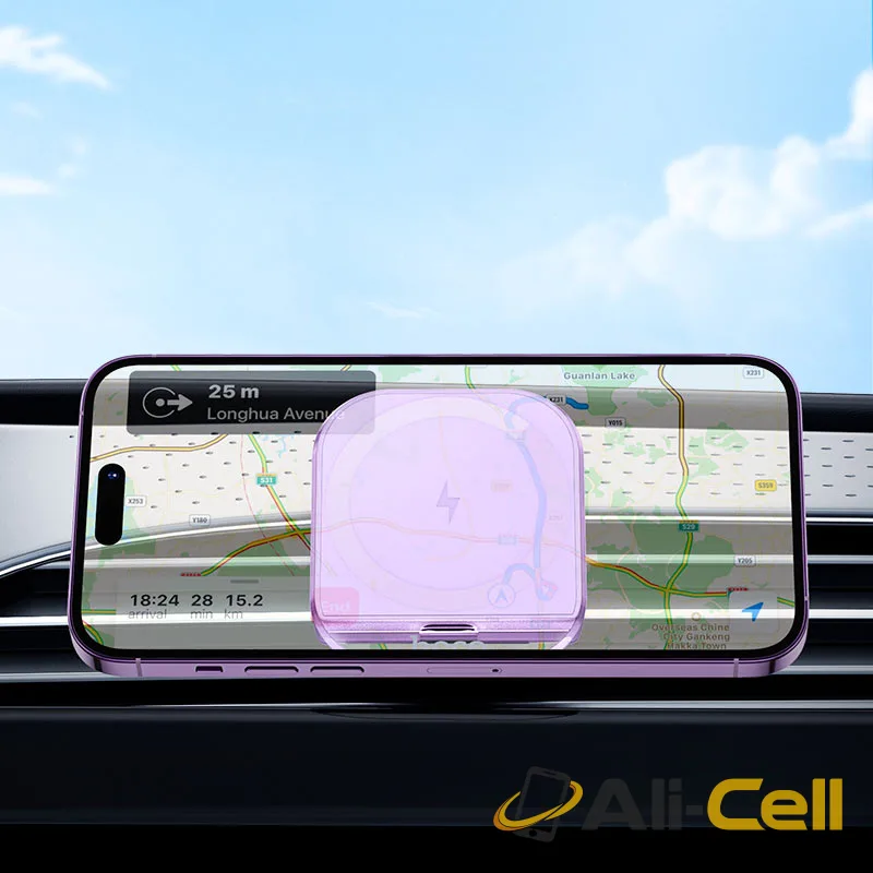 Car wireless charger “HW17 Crystal” for air outlet (Hw17 White) — 8