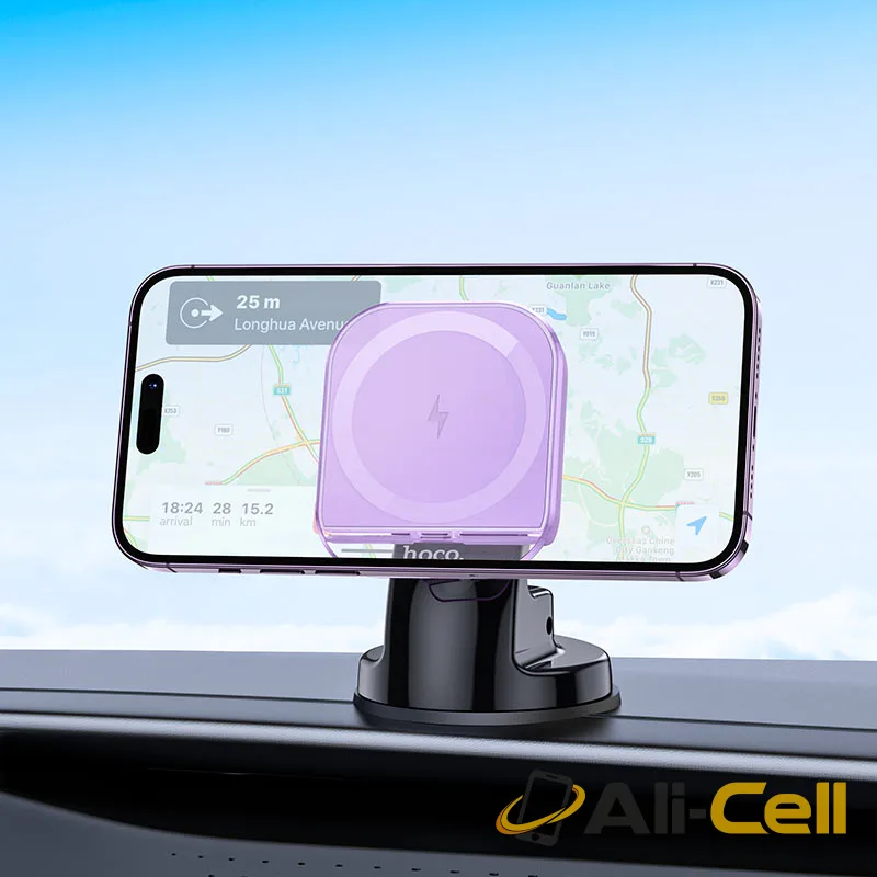 Car wireless charger “HW18 Crystal” for dashboard (Hw18 White) — 8