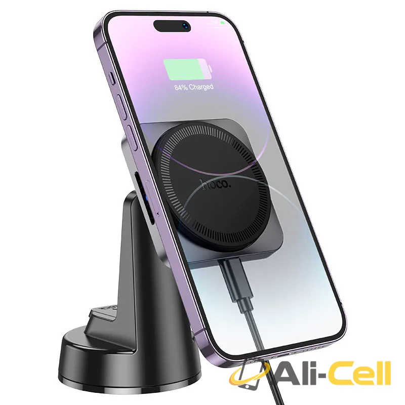 Car wireless charger “HW16 Speed” for dashboard (Hw16 Black Metal Grey) — 3