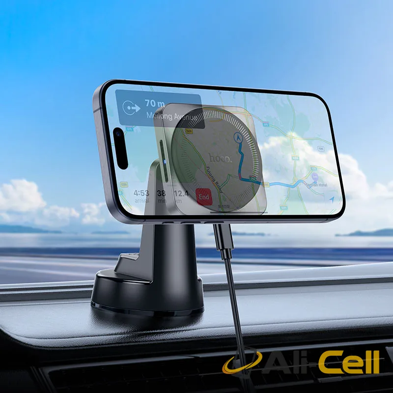 Car wireless charger “HW16 Speed” for dashboard (Hw16 Black Metal Grey) — 7