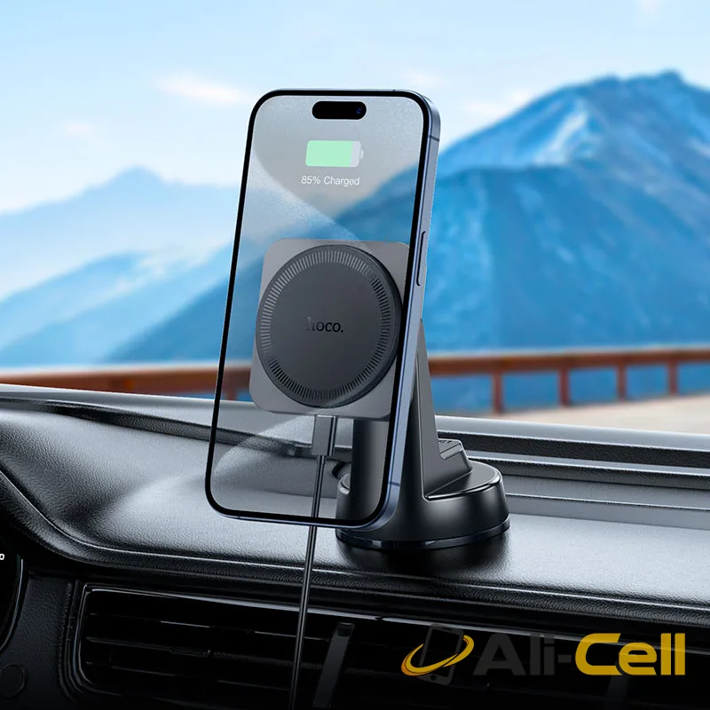 Car wireless charger “HW16 Speed” for dashboard (Hw16 Black Metal Grey) — 8