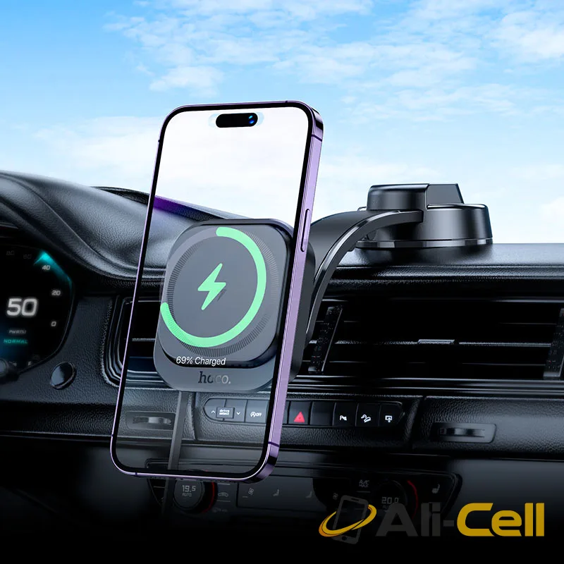 Car wireless charger “HW24 Might” for dashboard (Hw24 Black) — 8
