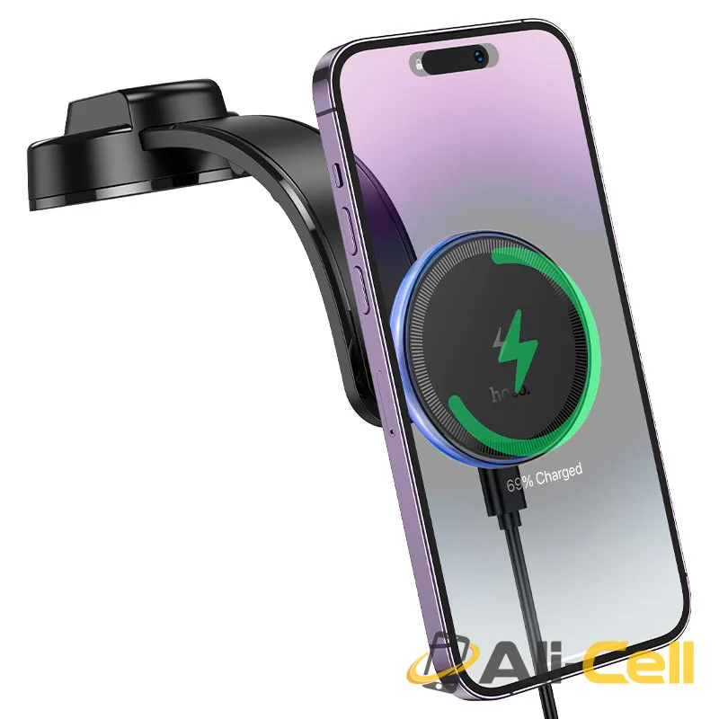 Car wireless charger “HW25 Neon” for dashboard (Hw25 Black) — 3