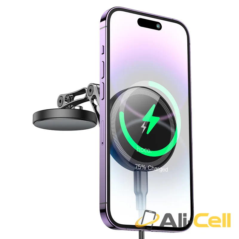 Car wireless charger “HW26 Jacques” for dashboard (Hw26 Black Metal Grey) — 3