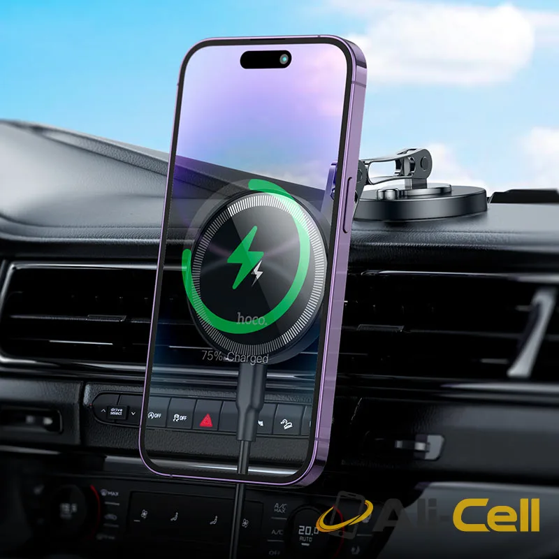 Car wireless charger “HW26 Jacques” for dashboard (Hw26 Black Metal Grey) — 8