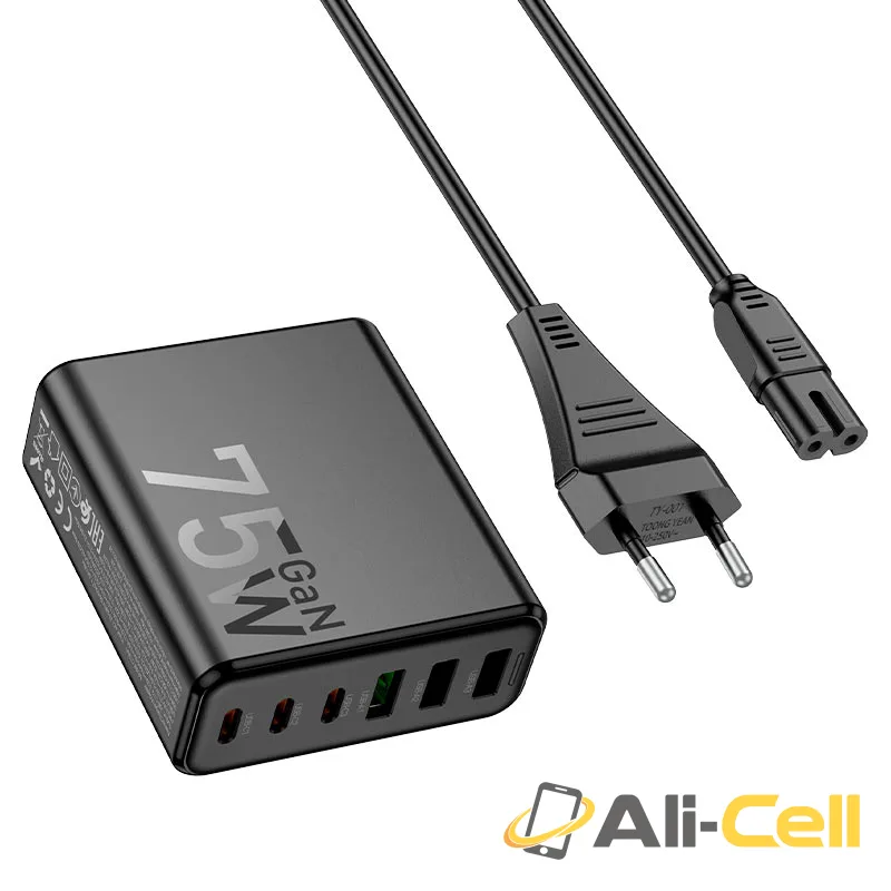 Charging station “C133A Earl” 75W PD45W + QC3.0 EU (C133a Black) — 4