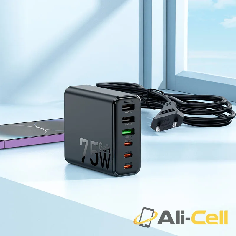 Charging station “C133A Earl” 75W PD45W + QC3.0 EU (C133a Black) — 8