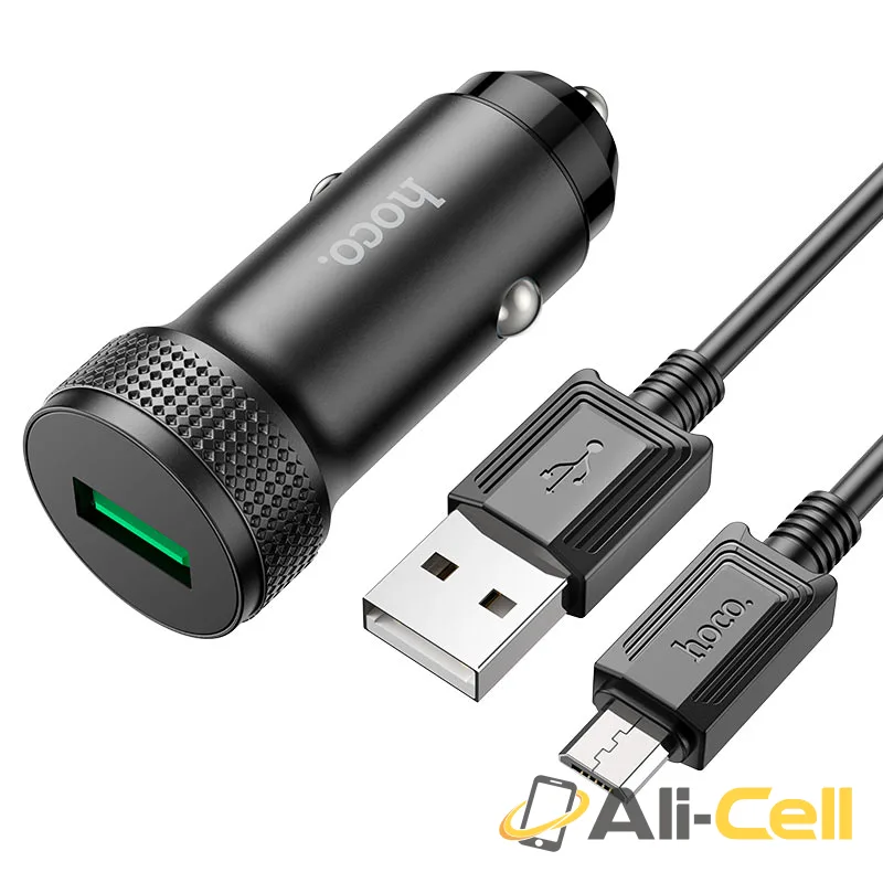 Car charger “Z49A Level” 18W cable set (Z49a Set Usb Musb Black, Set With Micro Usb Cable)
