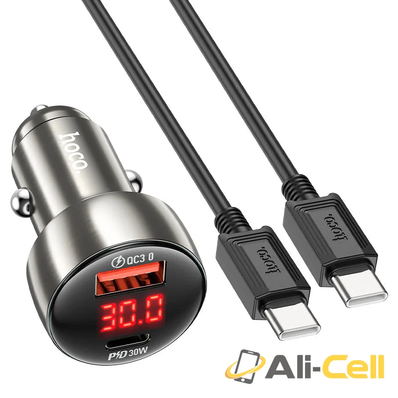 Car charger “Z50 Leader” 48W cable set (Z50 Set Tc Tc Metal Grey, Set With Type C To Type C Cable)