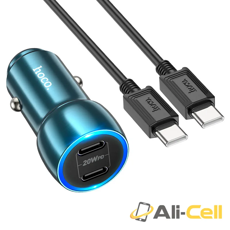 Car charger “Z48 Tough” 40W cable set (Z48 Set Tc Tc Sapphire Blue, Set With Type C To Type C Cable)