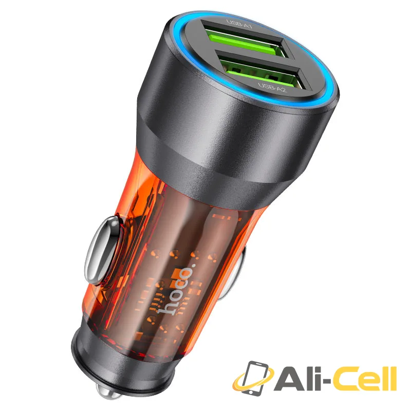 Car charger “NZ12 Prosperity” 36W cable set (Nz12 Transparent Orange, Single) — 2