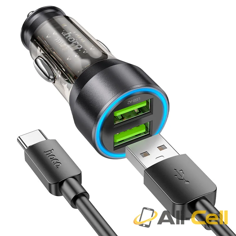 Car charger “NZ12 Prosperity” 36W cable set (Nz12 Transparent Black, Single) — 3