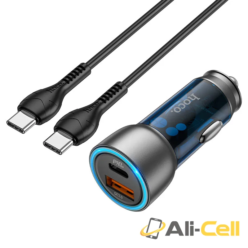 Car charger “NZ8 Sprinter” 43W cable set (Nz8 Set Tc Tc Blue, Set With Type C To Type C Cable)