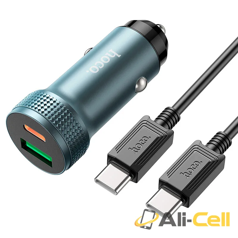 Car charger “Z49B Level” 38W cable set (Z49b Set Tc Tc Metal Grey, Set With Type C To Type C Cable)