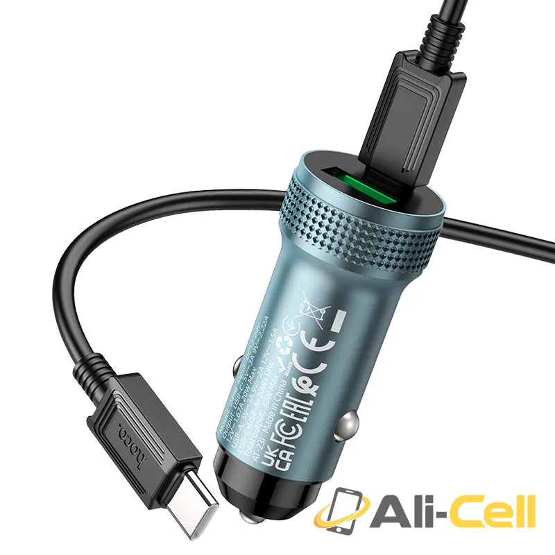 Car charger “Z49B Level” 38W cable set (Z49b Set Tc Ltn Metal Grey, Set With Type C To Lightning Cable) — 5