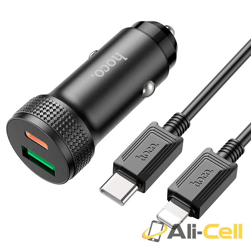 Car charger “Z49B Level” 38W cable set (Z49b Set Tc Ltn Black, Set With Type C To Lightning Cable)