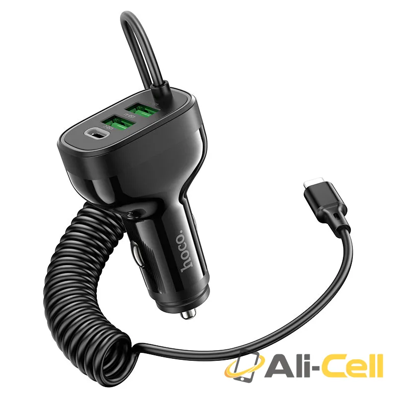 Car charger “NZ11A Guide” PD30W with cable (Nz11a Ltn Black, Built In Lightning Wire)