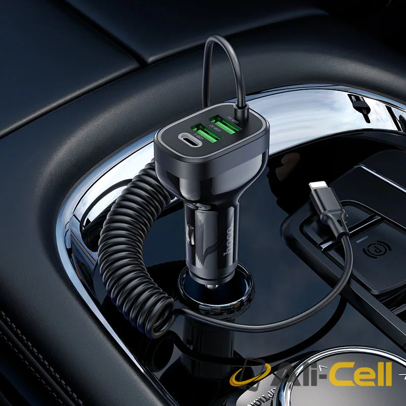 Car charger “NZ11A Guide” PD30W with cable (Nz11a Ltn Black, Built In Lightning Wire) — 7