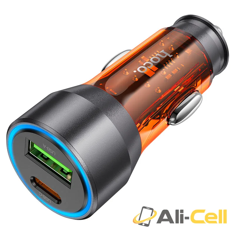 Car charger “NZ12A Action” 43W cable set (Nz12a Transparent Orange, Single)