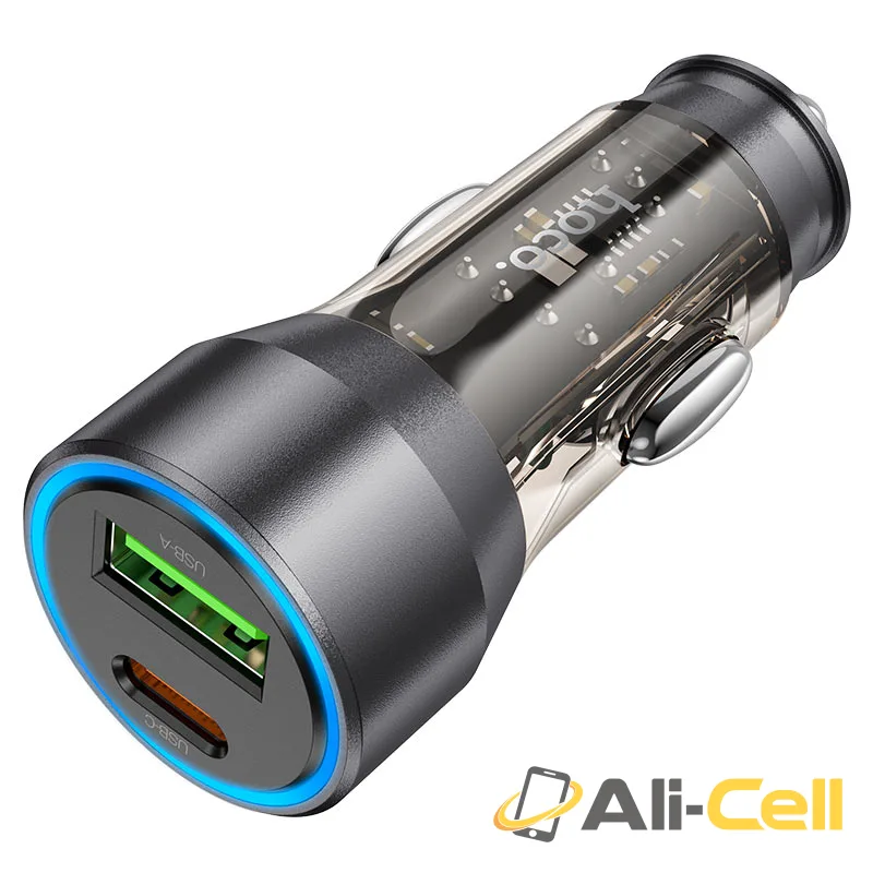 Car charger “NZ12A Action” 43W cable set (Nz12a Transparent Black, Single)