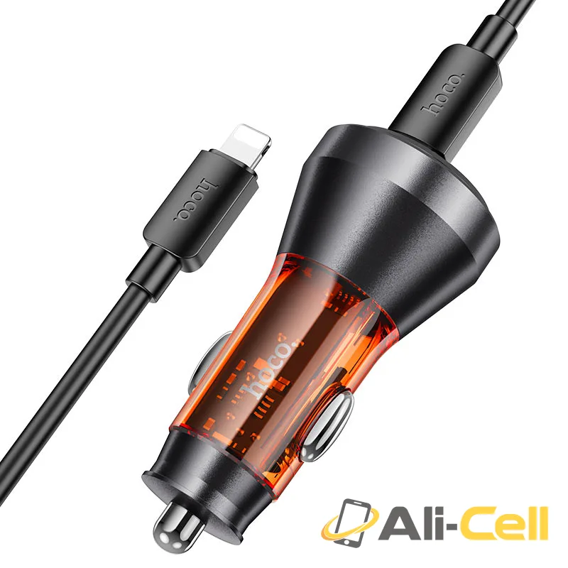 Car charger “NZ12B Unimpeded” 48W cable set (Nz12b Set Tc Tc Transparent Orange, Set With Type C To Type C Cable) — 4