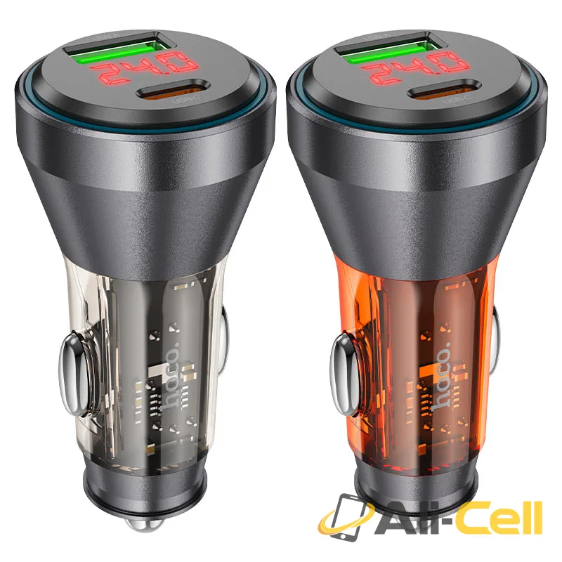 Car charger “NZ12B Unimpeded” 48W cable set (Nz12b Set Tc Tc Transparent Black, Set With Type C To Type C Cable) — 6