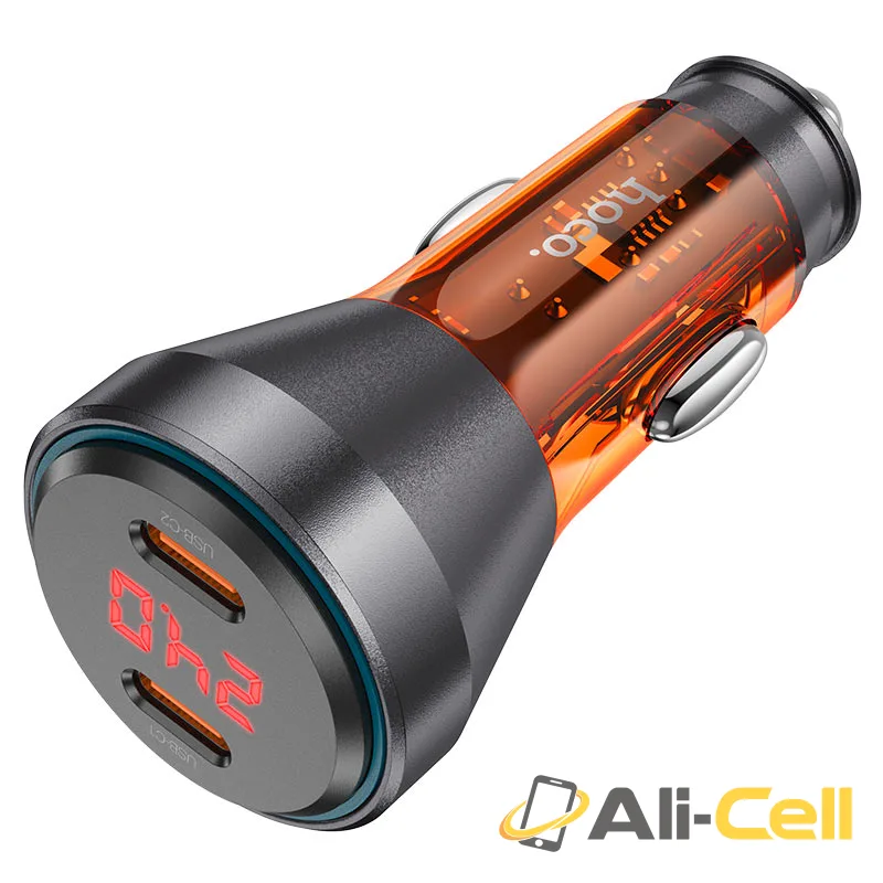 Car charger “NZ12C Graceful” 60W cable set (Nz12c Transparent Orange, Single)