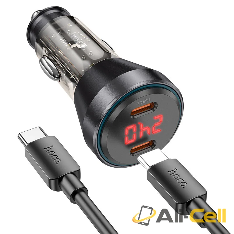 Car charger “NZ12C Graceful” 60W cable set (Nz12c Transparent Orange, Single) — 3