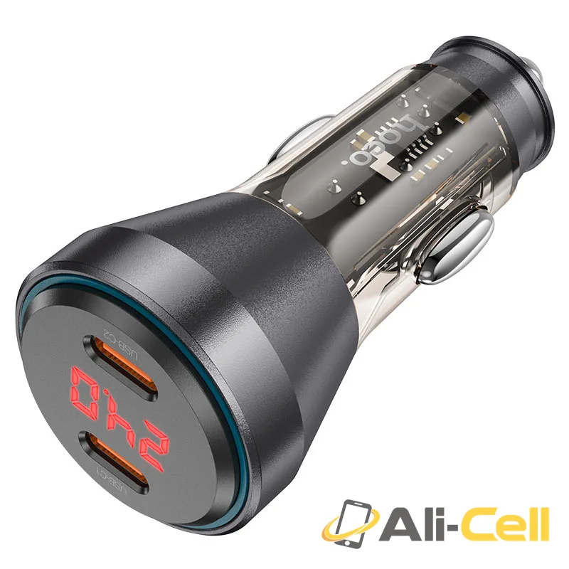 Car charger “NZ12C Graceful” 60W cable set (Nz12c Transparent Black, Single)