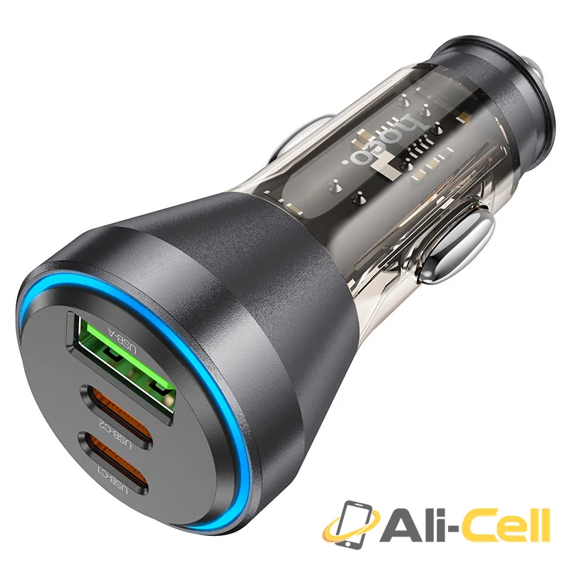 Car charger “NZ12D Lucky” 60W cable set (Nz12d Transparent Black, Single)