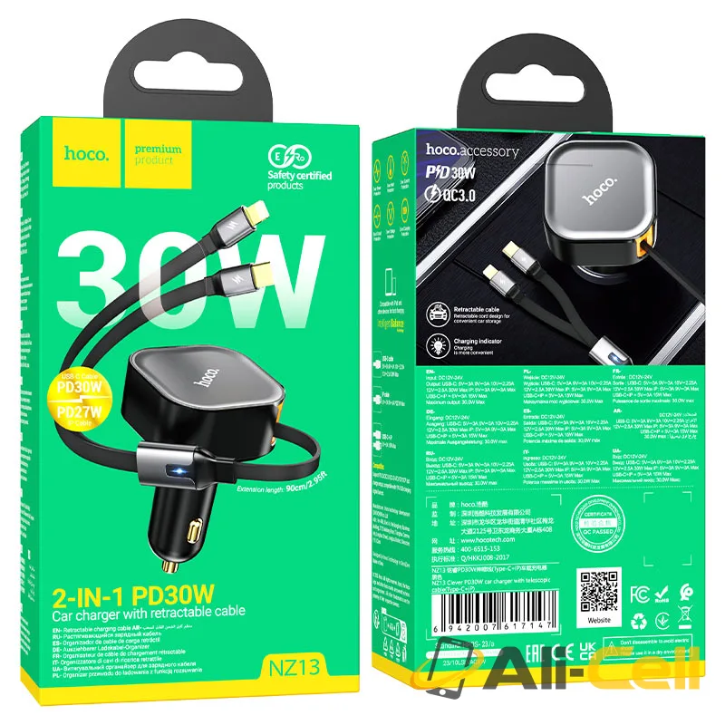 Car charger “NZ13 Clever” PD30W with cable (Nz13 Black) — 8