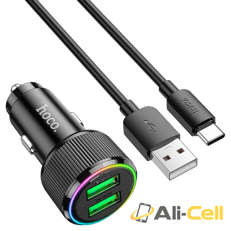 Car charger “NZ14 Guerrero” 36W cable set (Nz14 Set Usb Tc Black, Set With Type C Cable) — 3