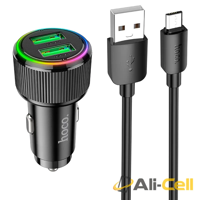 Car charger “NZ14 Guerrero” 36W cable set (Nz14 Set Usb Musb Black, Set With Micro Usb Cable)