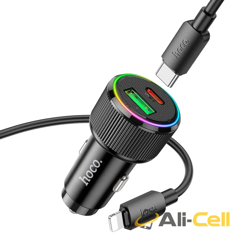Car charger “NZ14A Guerrero” 38W cable set (Nz14a Set Tc Ltn Black, Set With Type C To Lightning Cable) — 4